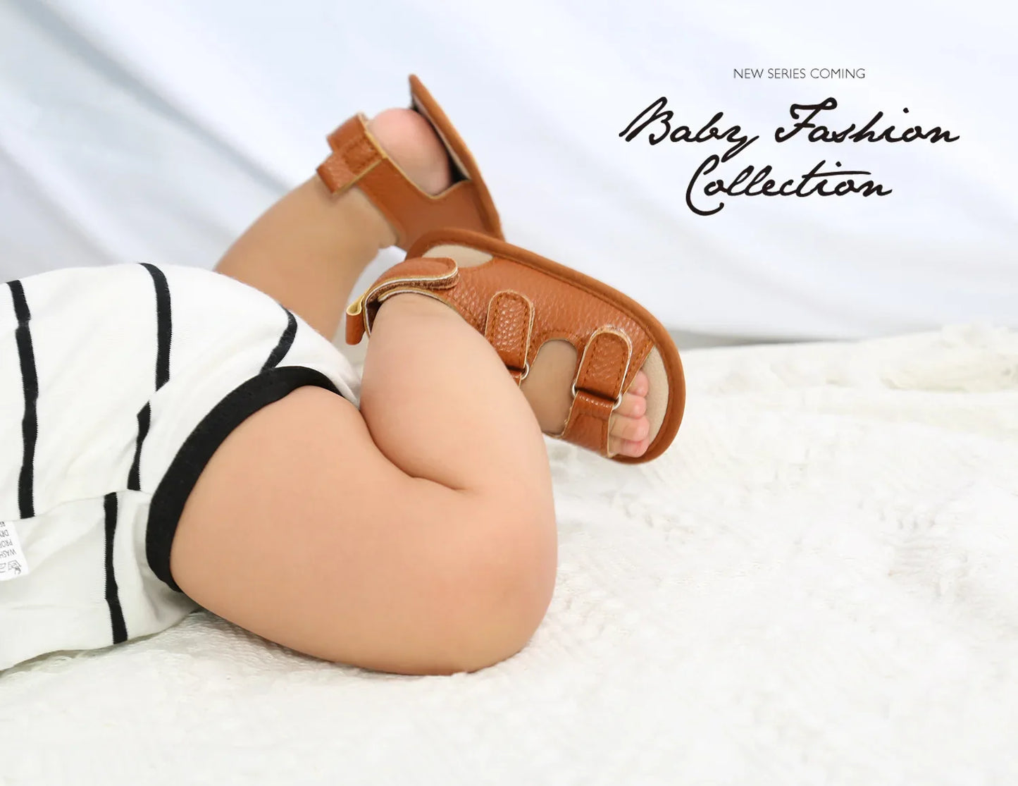 Secure fit baby PU leather sandals, soft anti-slip sole, designed for first walkers
