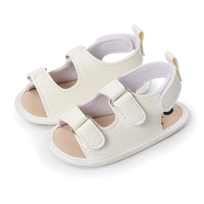 Functional baby PU leather soft sole anti-slip sandals, great for growing active infants