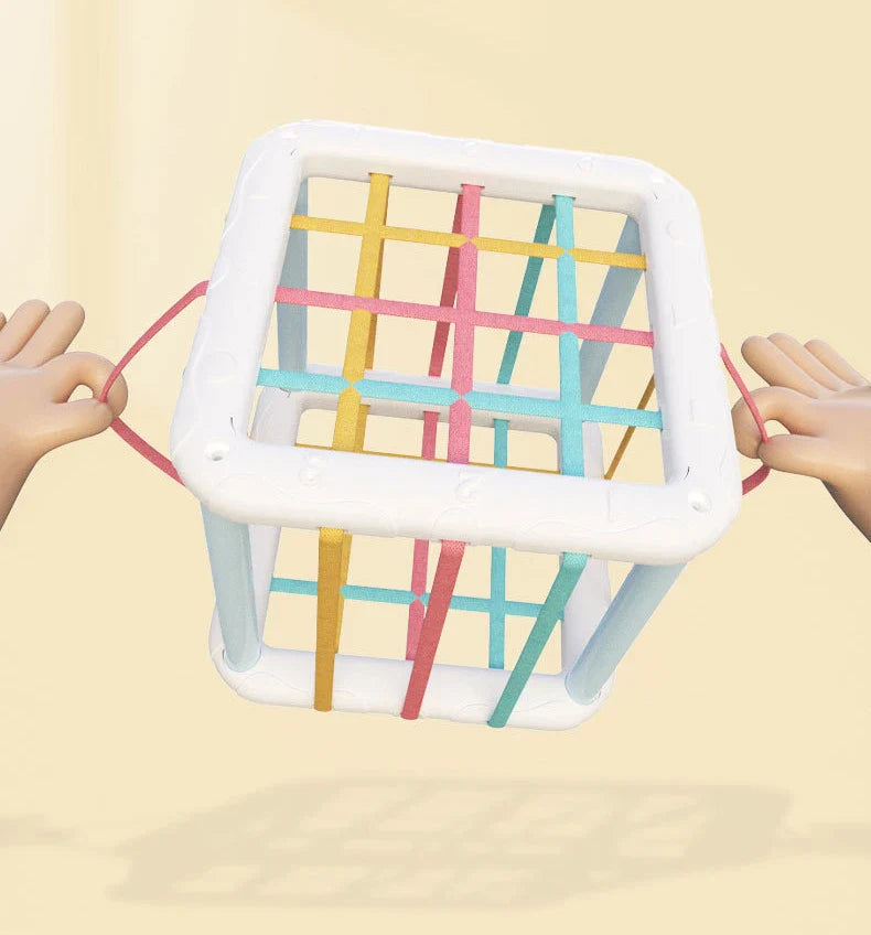 Close view of Baby Rainbow Shape Sorter, highlighting textured surfaces for sensory play