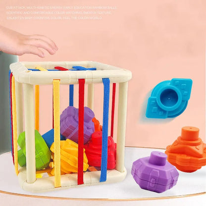 Close-up of a Baby Rainbow Shape Sorter, vibrant colours, early learning toy