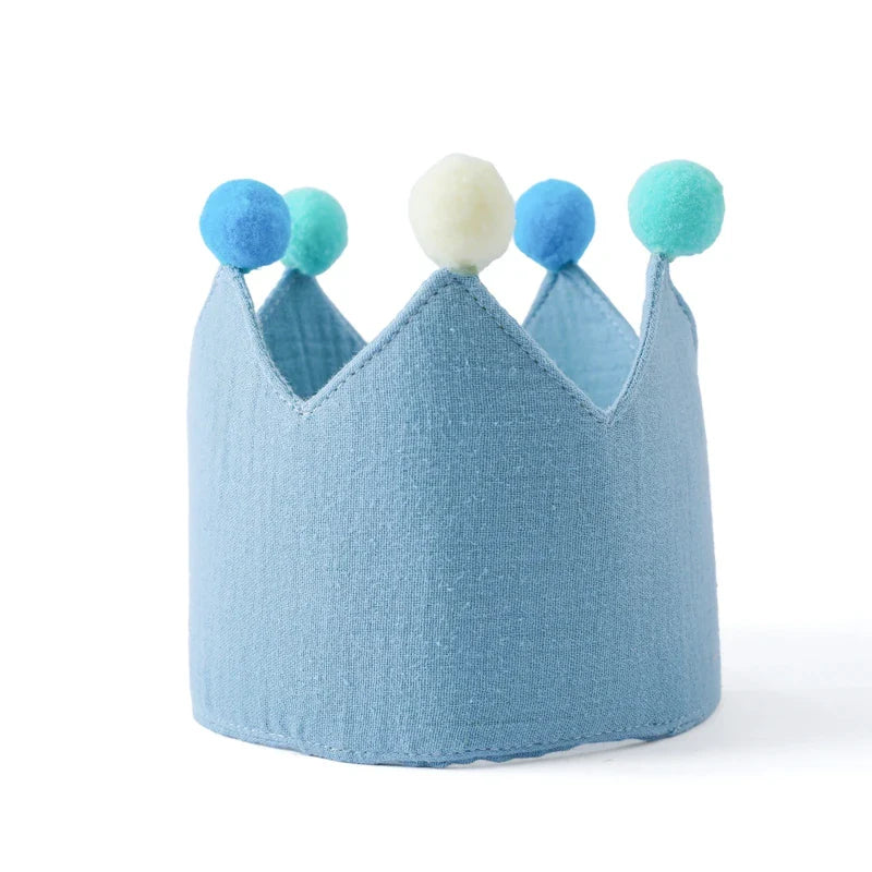 Baby's 2nd birthday reusable crown, soft fabric with number 2 patch attached.