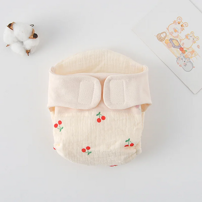 Reusable cotton training pants with adjustable side snaps for a perfect baby fit