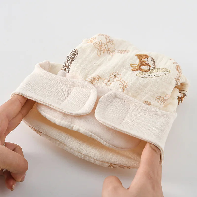 Toddler wearing soft, breathable reusable training pants, perfect for potty training