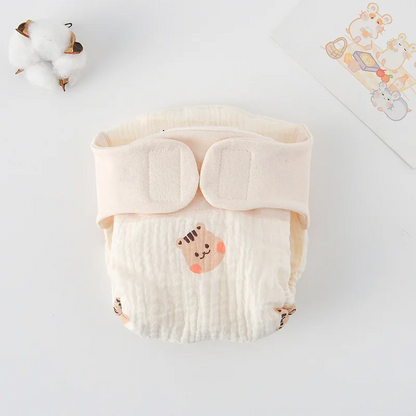 Reusable training pants with a cute animal print, making potty training fun