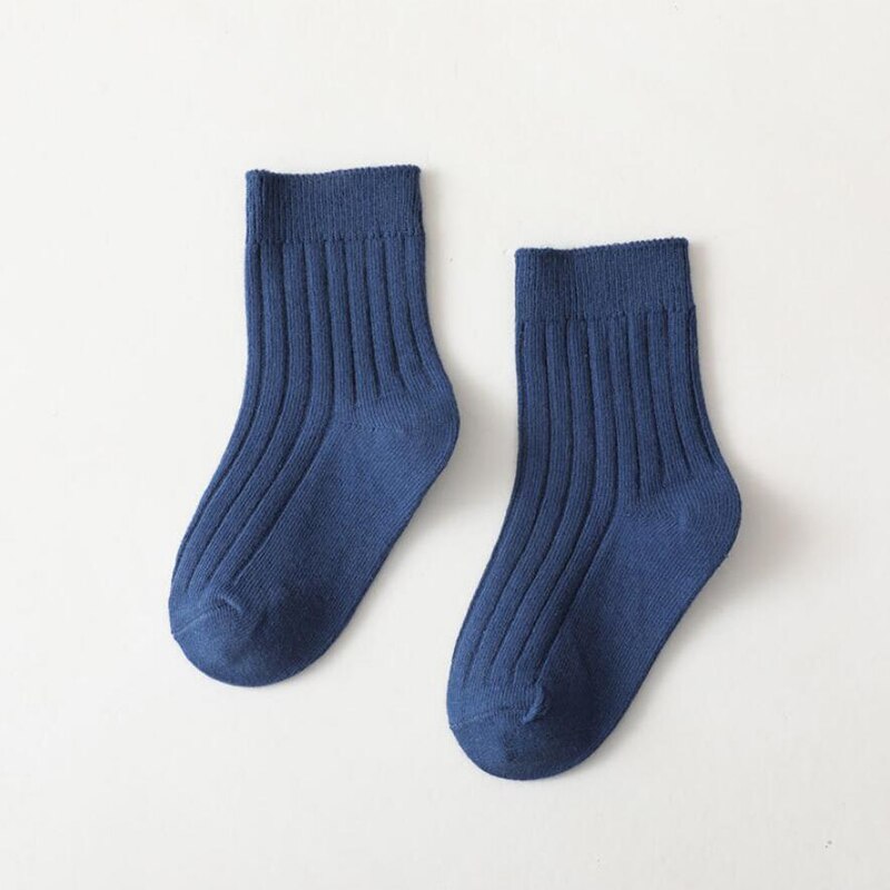 Baby boys' colorful high neck ribbed cotton socks, comfortable and stylish infant wear.