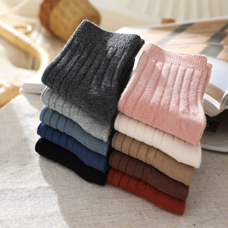 High neck ribbed baby socks, colorful pack for ultimate comfort and warmth.
