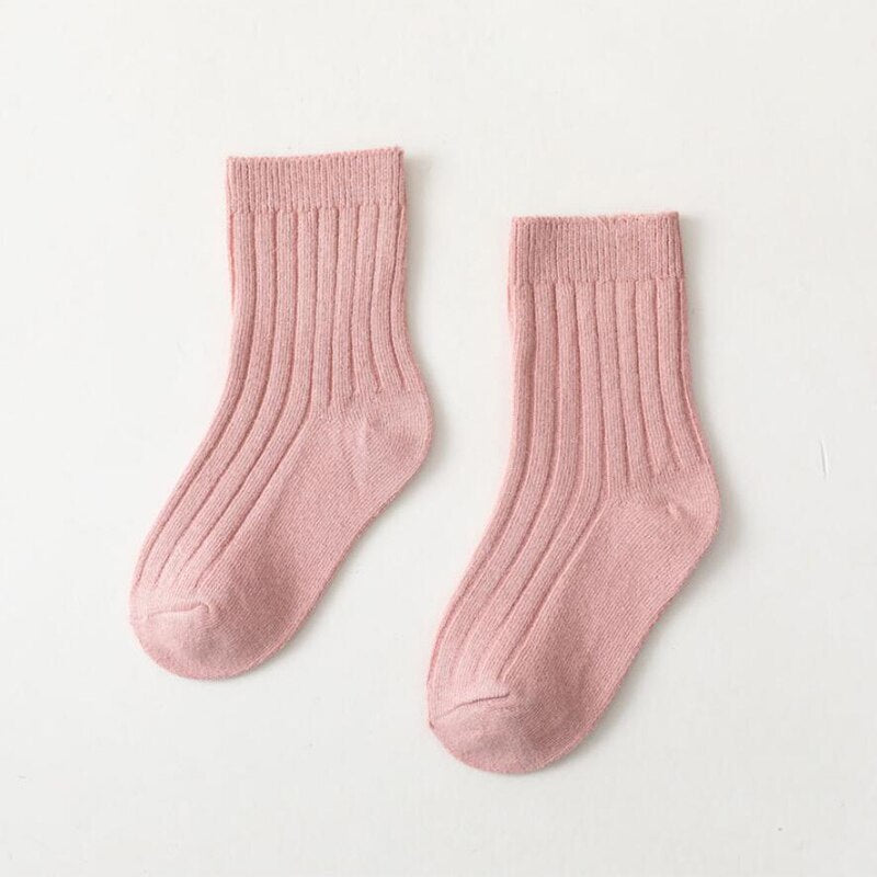 Infant high neck ribbed socks, vibrant colors, soft cotton knit for baby boys & girls.