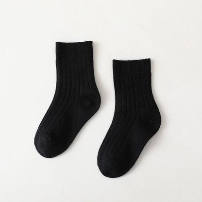 Set of baby colorful cotton high neck ribbed socks, ideal for infant clothing accessories.