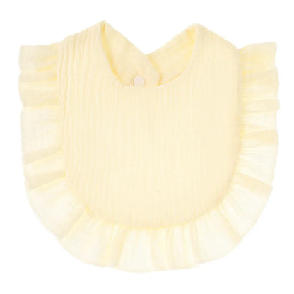 Toddler feeding bib, ruffle lace cotton design, excellent quality