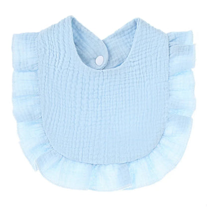 Cute baby gift: ruffle lace saliva towel bib, 100% cotton