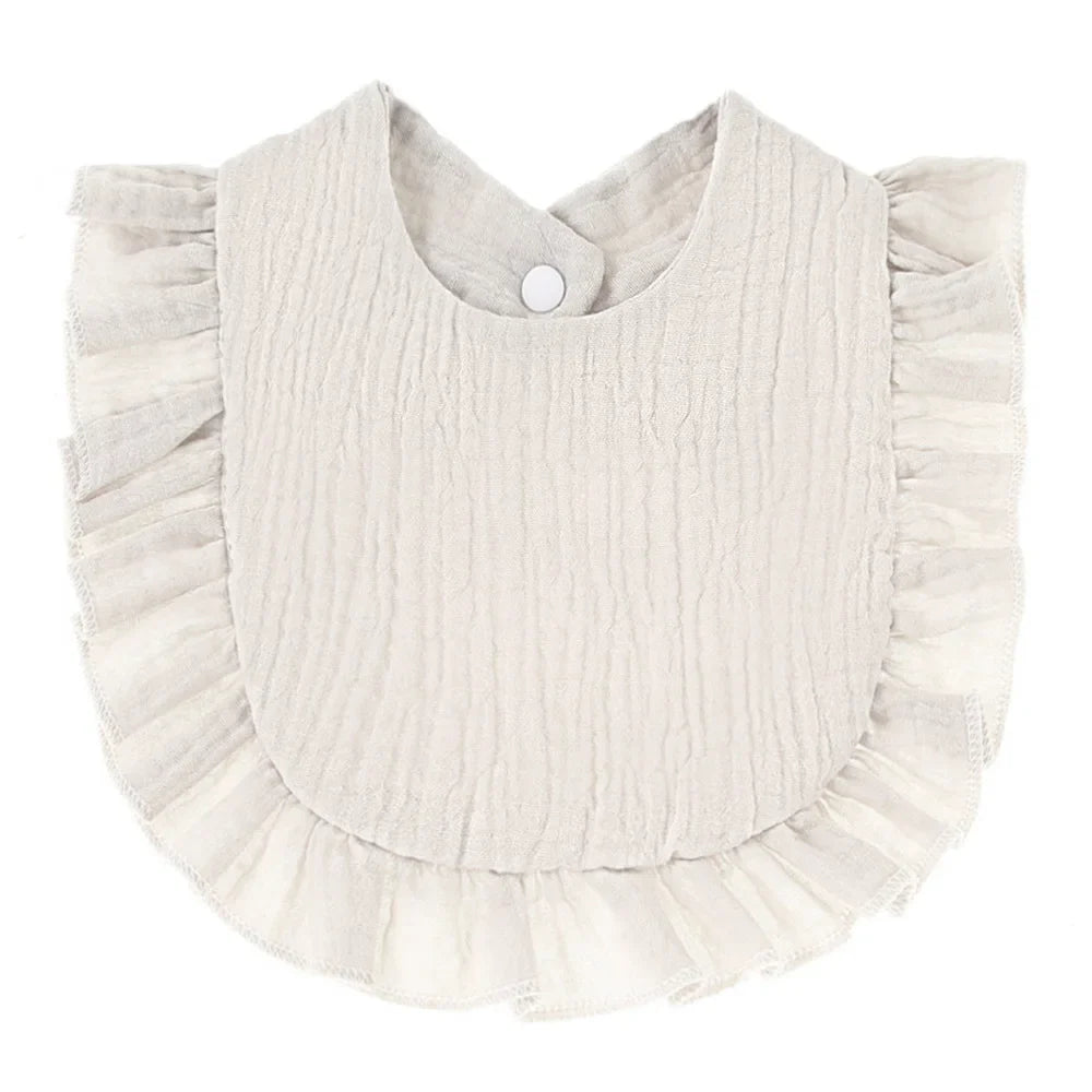 Ruffle lace feeding bib for baby boys and girls, soft material