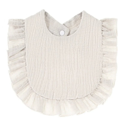 Ruffle lace feeding bib for baby boys and girls, soft material