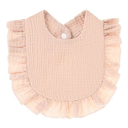 Comfortable baby ruffle lace bib, saliva towel, easy to wash