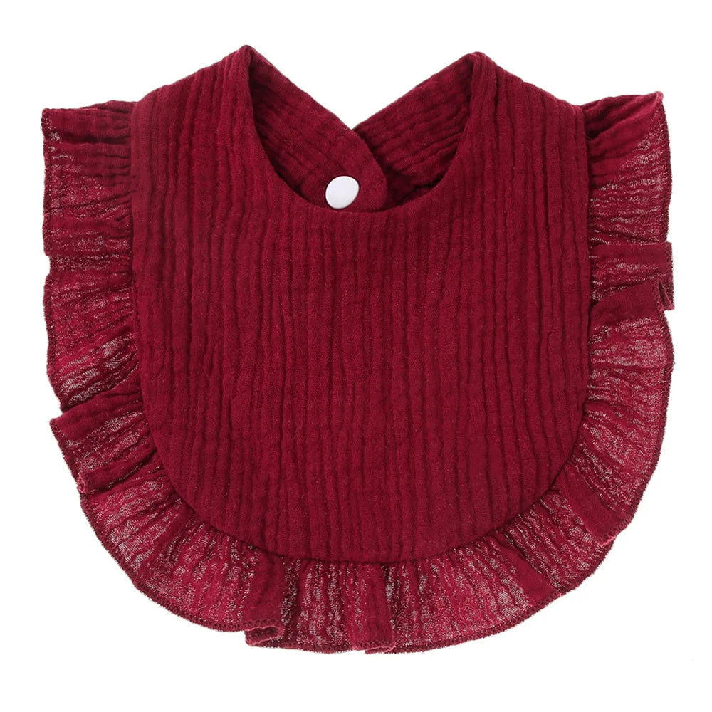 Baby feeding time essential: ruffle lace saliva towel bib
