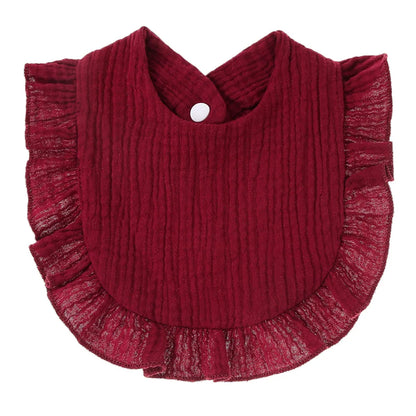 Baby feeding time essential: ruffle lace saliva towel bib