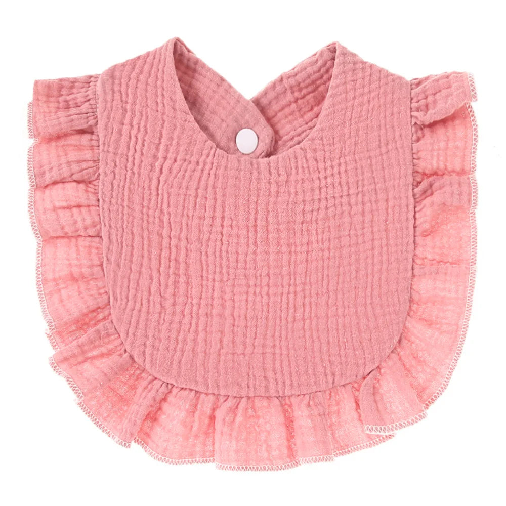 Designed ruffle lace baby bib, saliva towel, keeps baby clean