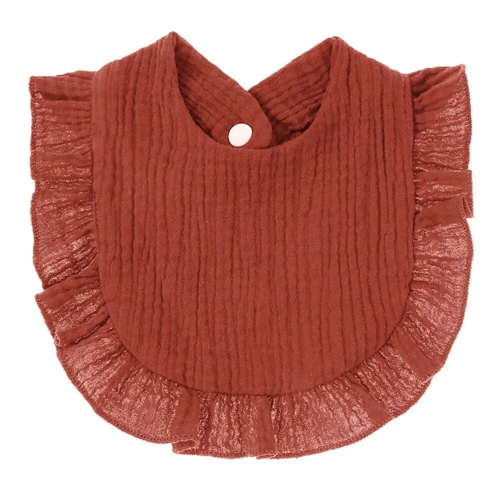 Multi-use ruffle lace baby bib: feeding, drooling, saliva towel