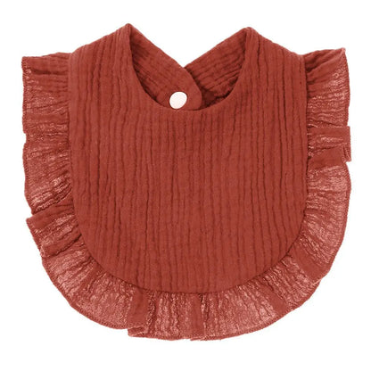 Multi-use ruffle lace baby bib: feeding, drooling, saliva towel