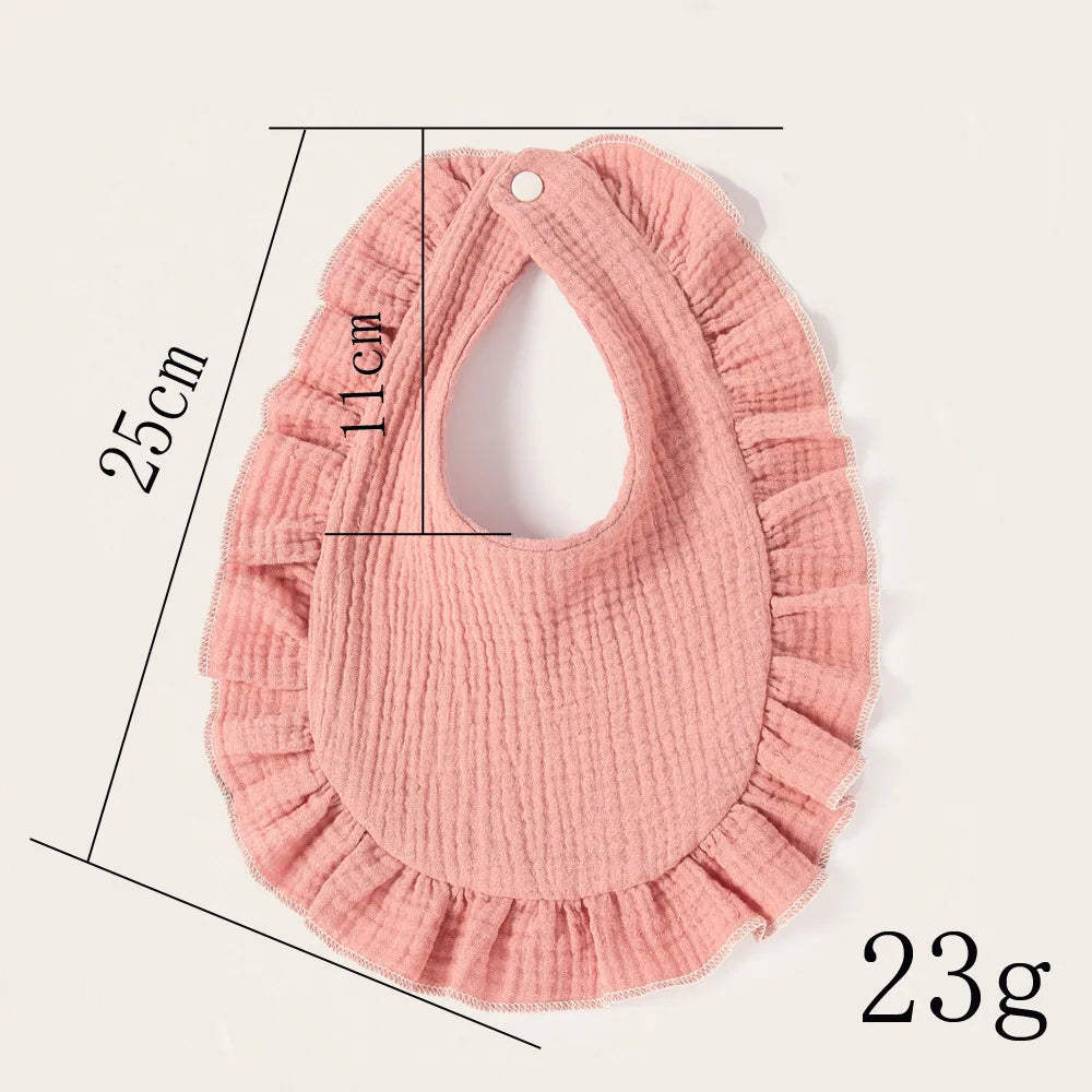 Gift idea: cute baby ruffle lace bib, saliva towel for newborns