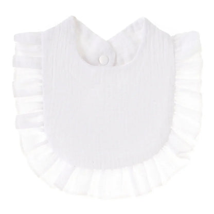 Simple yet elegant ruffle lace baby bib, saliva towel, daily wear