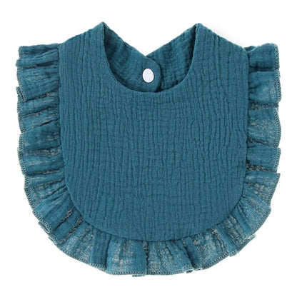 Baby saliva towel bib with charming ruffle lace, practical & cute