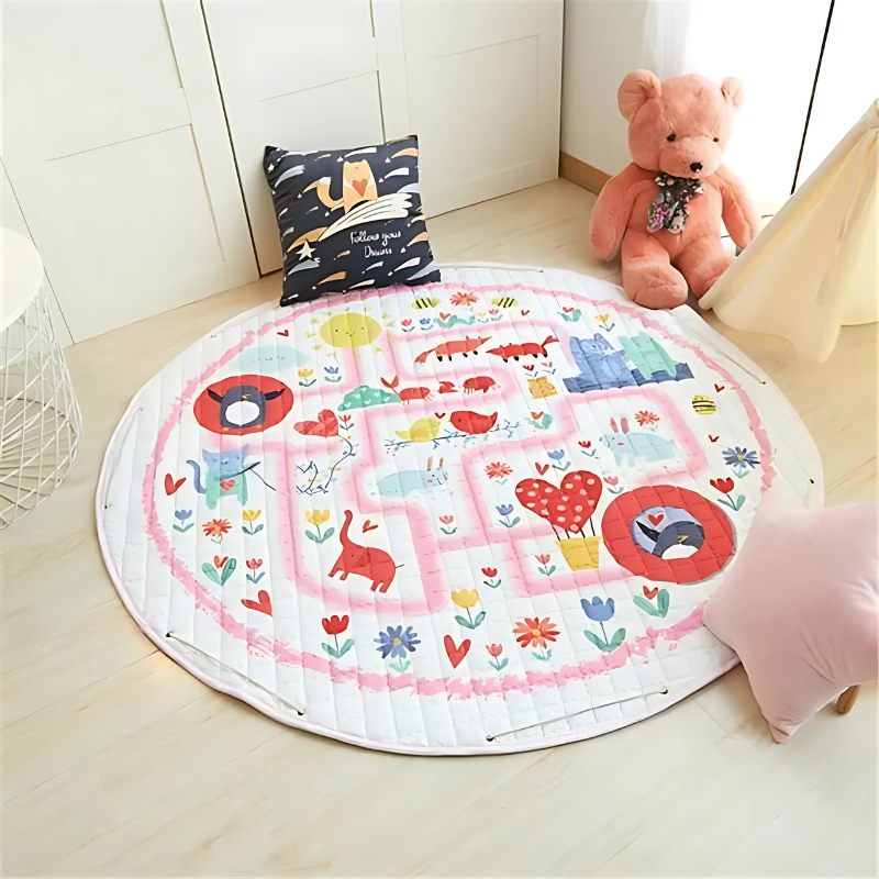 Soft children's rug, anti-slip Baby's Animal & City Play Mat for safe playtime