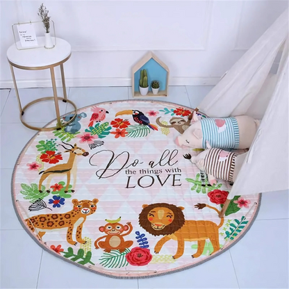 Detailed Animal & City Play Mat, an engaging baby accessory for infant tummy time