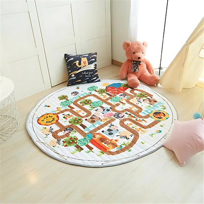 Anti-slip kids playmat, Baby's Animal & City design, ideal soft mat for nursery decor