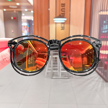 Kids shades with UV protection; toddler fashion anti-radiation sunglasses.
