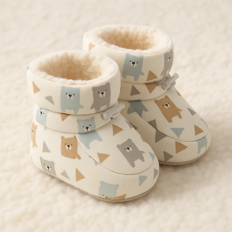 Baby's anti-slip warm first walker shoes, soft sole infant footwear for baby boy or girl