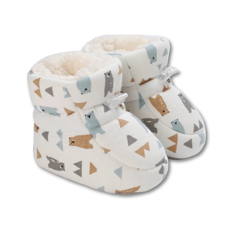 Pair of baby first walker shoes, soft sole, anti-slip design, perfect for infants learning to walk