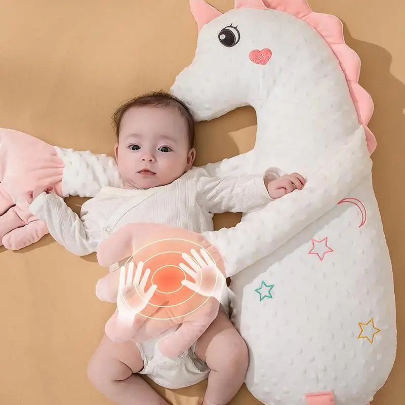 Close-up of a baby's automatic palm patting sleep soother, a critical nursery essential.