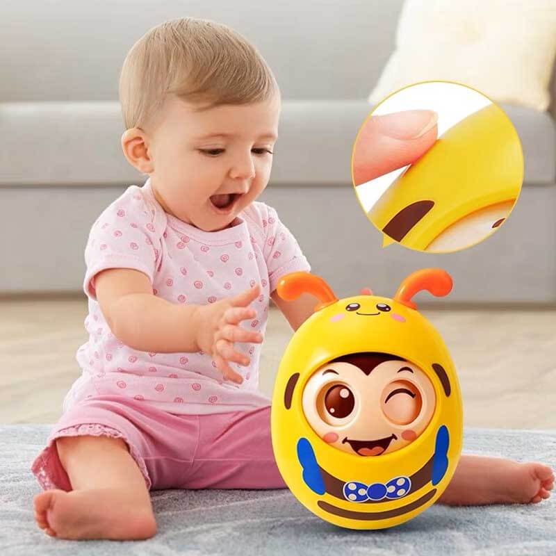 Baby's Cartoon Bee Tumbler Teether, yellow & black, soft, for teething infants