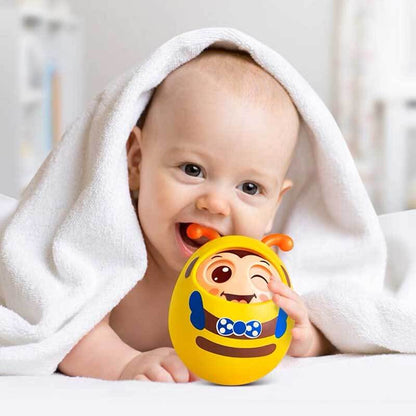 Cute bee tumbler teething toy, baby rattle, sensory play for toddlers