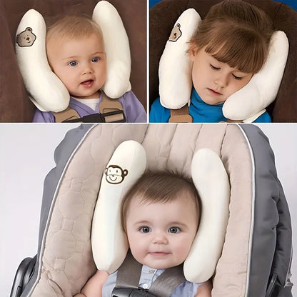 Baby's Comfort Travel Neck Pillow, soft banana design for infant support & safety