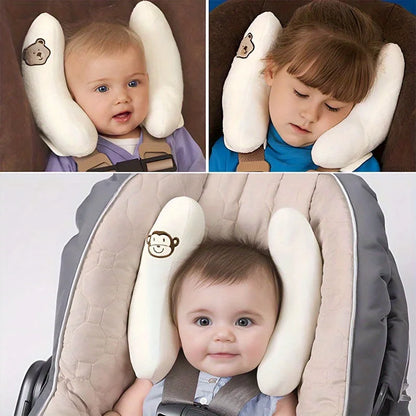 Plush banana baby pillow for travel, maximum neck support & comfort during trips