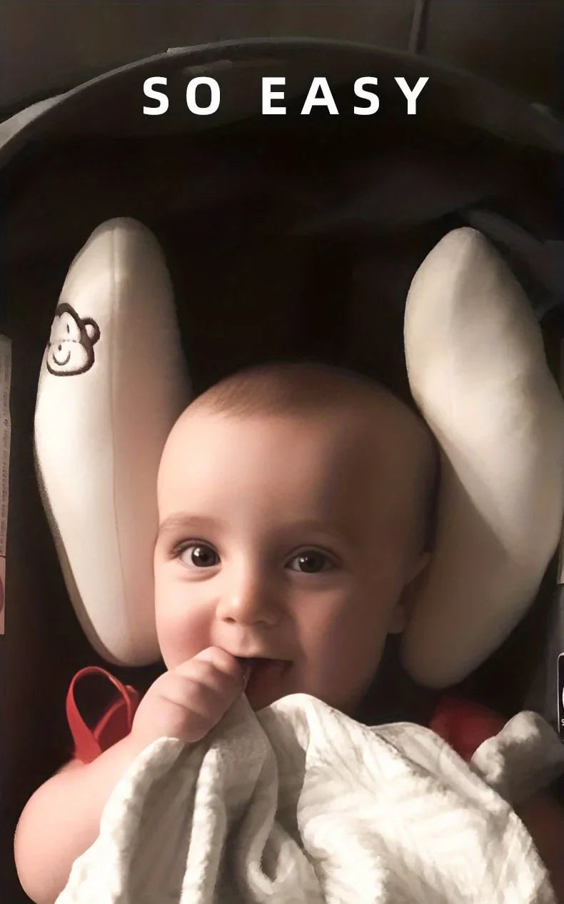 Child-friendly banana travel pillow, offering gentle support for baby's head & neck