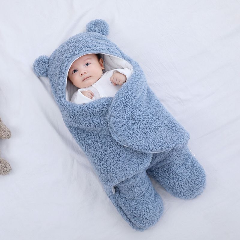 Baby comfort sleep sack: Cozy Bear Swaddle with hood, ideal newborn gift for peaceful nights