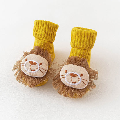 Infant apparel: Long anti-slip animal socks, providing warmth and stability for active babies.