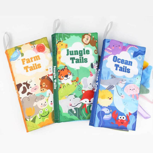 Baby's First Soft Touch & Feel Crinkle Activity Book with colorful illustrations for sensory play.