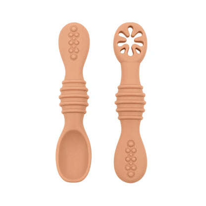 High-quality silicone baby spoons, durable and soft, designed for infant's first solid food experience.