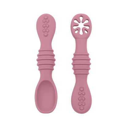 Gentle soft tip silicone baby spoon, made for comfortable infant feeding and solids introduction.