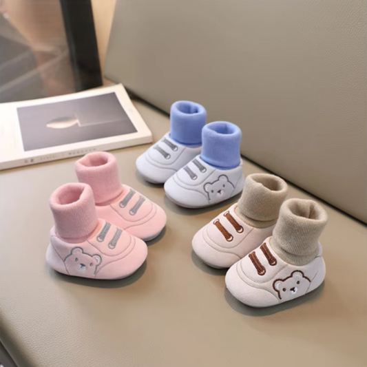 Baby's First Steps non-slip booties, soft sole infant shoes for new walkers