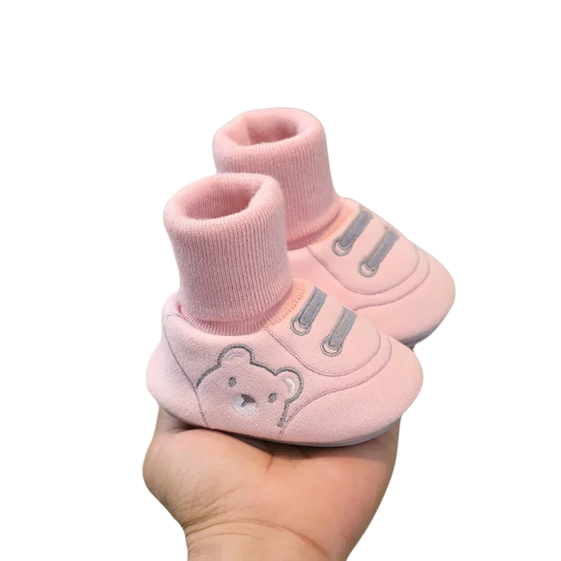 Soft sole toddler shoes, 'Baby's First Steps' non-slip booties, warm and secure