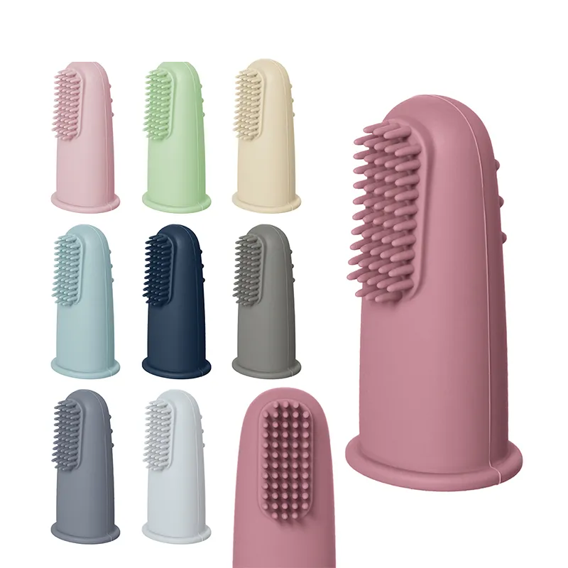 Baby's First Toothbrush Set: 5-pack gentle 360° silicone finger brushes for infant oral care