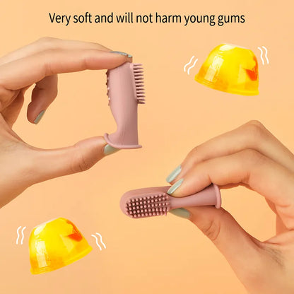 Infant finger toothbrush for teething relief and early oral care, soft silicone design