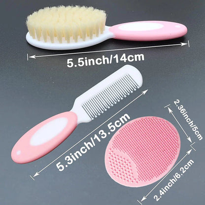 Essential baby hair brush & comb for newborn care, featuring ultra-soft bristles for gentle grooming.