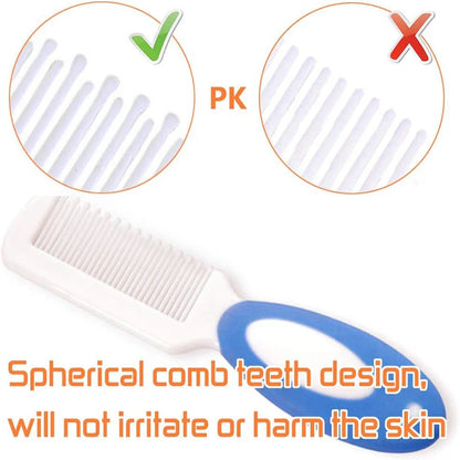 Soft baby brush & comb duo for safe, gentle daily grooming, perfect for preventing cradle cap on infants.