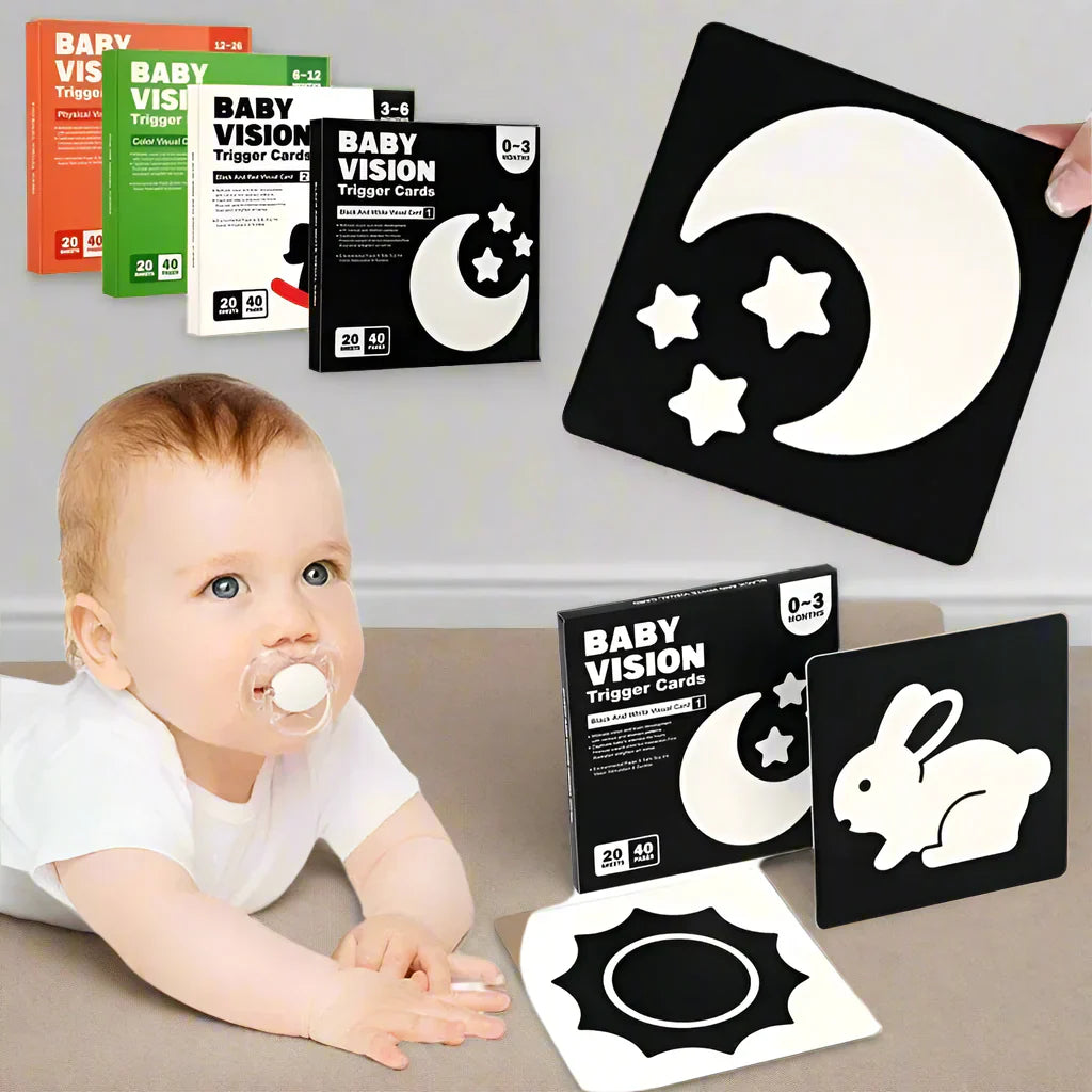 Baby's High-Contrast Vision & Cognition Book, black and white illustrations for infant learning