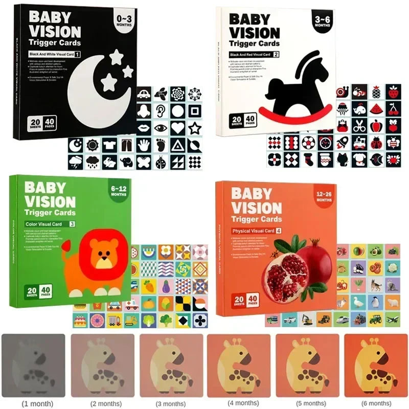 Non-toxic high-contrast baby book, safe educational toy for infant visual development